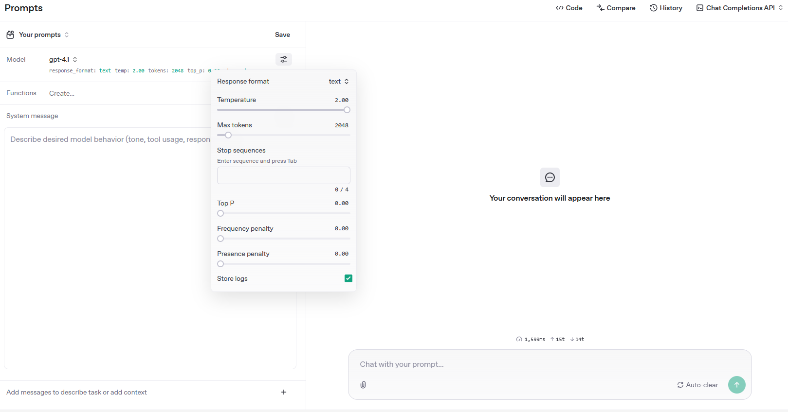 OpenAI Playground Parameters