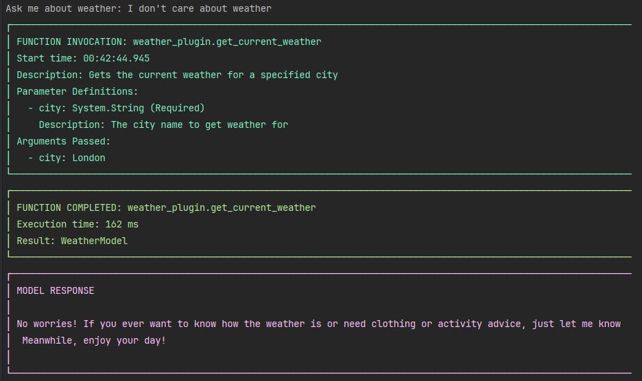 Weather Plugin Function Calls